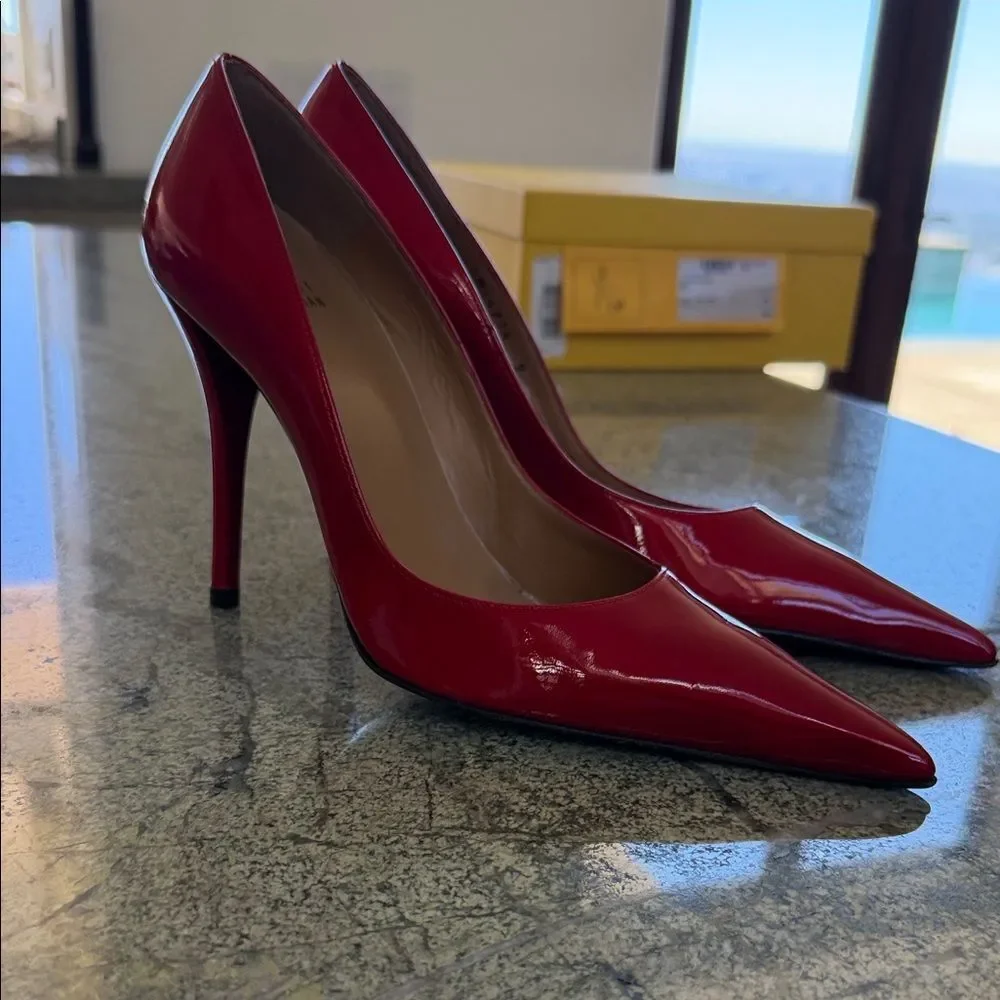 Stuart Weitzman Glossy Red Heels